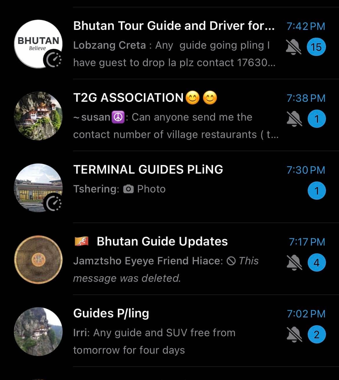 Inside Bhutan Tourism WhatsApp Groups