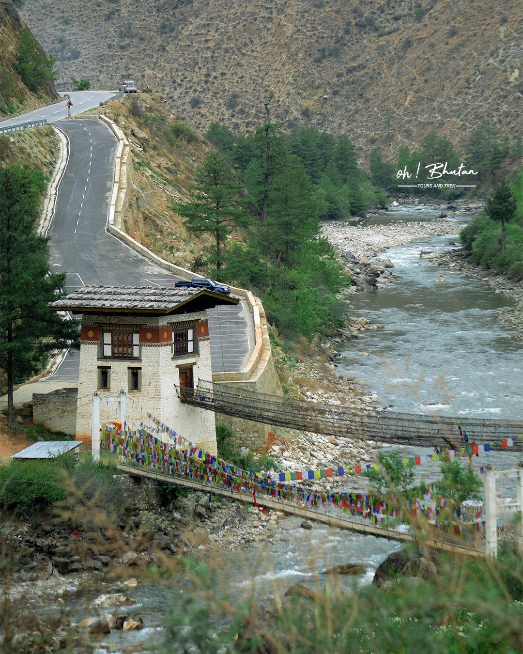 Bhutan suspension bridge